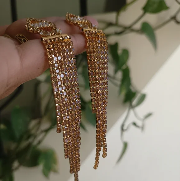 Studded Tassle earings - Picture 7 of 10